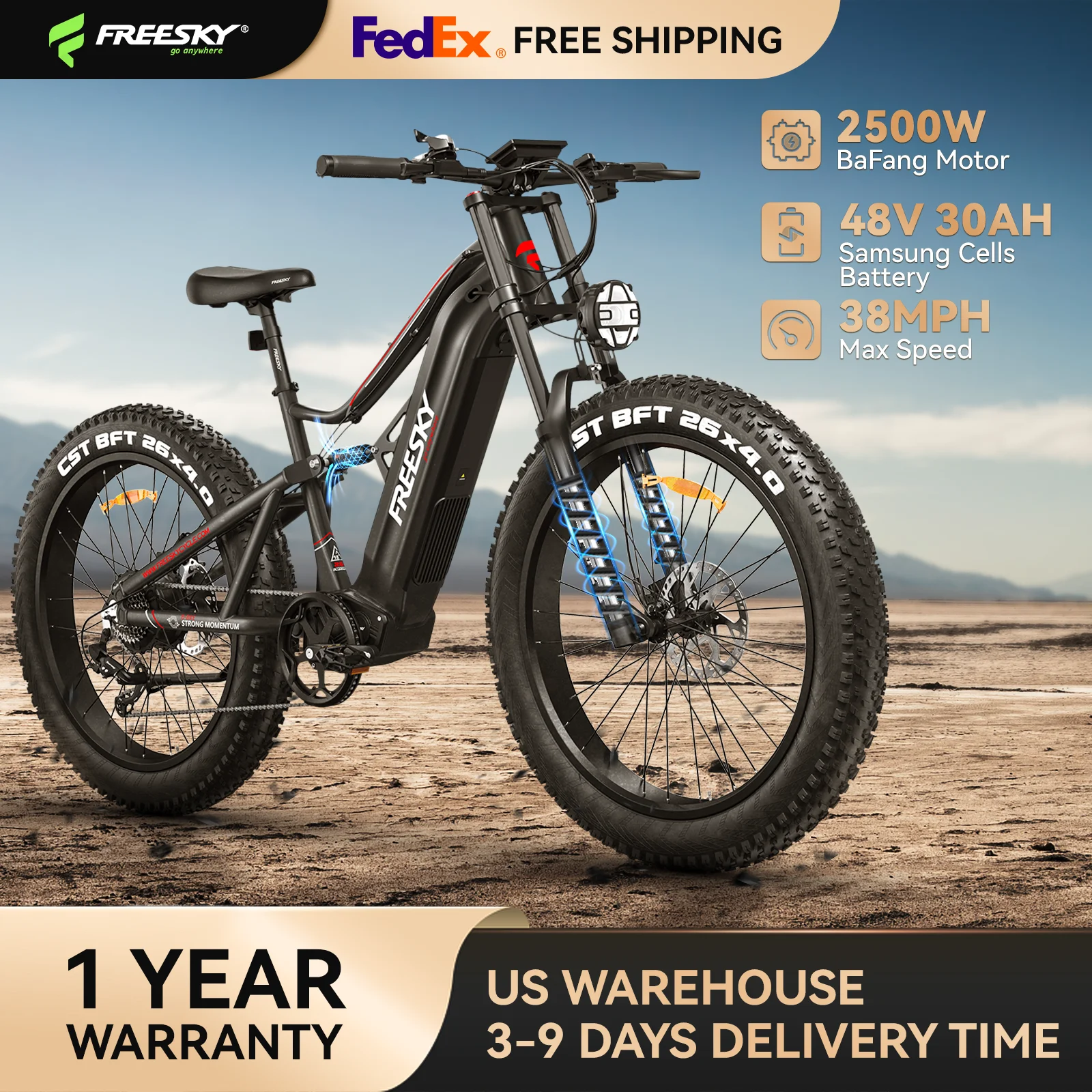 Электрический велосипед Freesky, 2500 Вт, BAFANG для взрослых, 120 миль, 38 миль, 48 В, 30 Ач, аккумулятор Samsung, 26 дюймов, вездеходный горный электронный велосипед с толстыми шинами
Электрический велосипед Freesky, 2500 Вт, BAFANG для взрослых, 120 миль, 38 миль, 48 В, 30 Ач, аккумулятор Samsung, 26 дюймов, вездеходный горный электронный велосипед с толстыми шинами