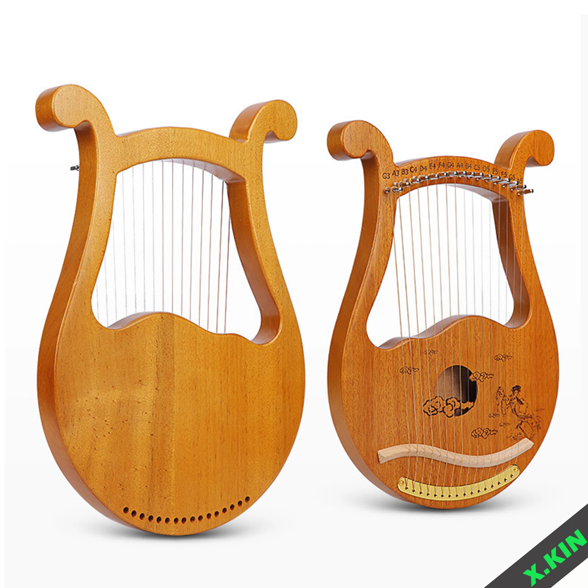 Lyre Harp 16 Strings, Natural Wood Color Portable Small Harp, Easy to Play Beginner Instrument Ideal Gift
Lyre Harp 16 Strings, Natural Wood Color Portable Small Harp, Easy to Play Beginner Instrument Ideal Gift