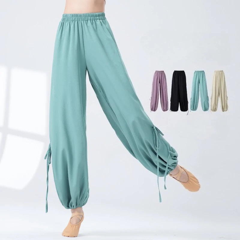 Modern Dance Pants for Women Spring Wide Lace-up Lantern Pants Chinese Classical Adult Casual Yoga Pants and Practice Wear
Modern Dance Pants for Women Spring Wide Lace-up Lantern Pants Chinese Classical Adult Casual Yoga Pants and Practice Wear