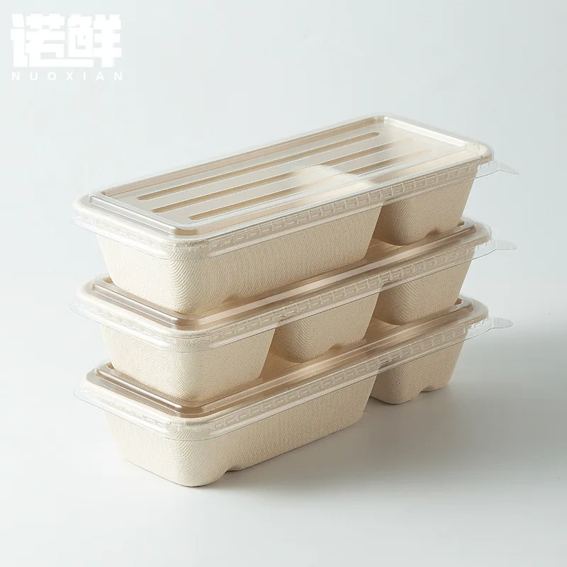 Custom Disposable Lunch Box Double Compartment Triple Compartment Sushi Box Paper Pulp-Keeping Box Biodegrada
Custom Disposable Lunch Box Double Compartment Triple Compartment Sushi Box Paper Pulp-Keeping Box Biodegrada