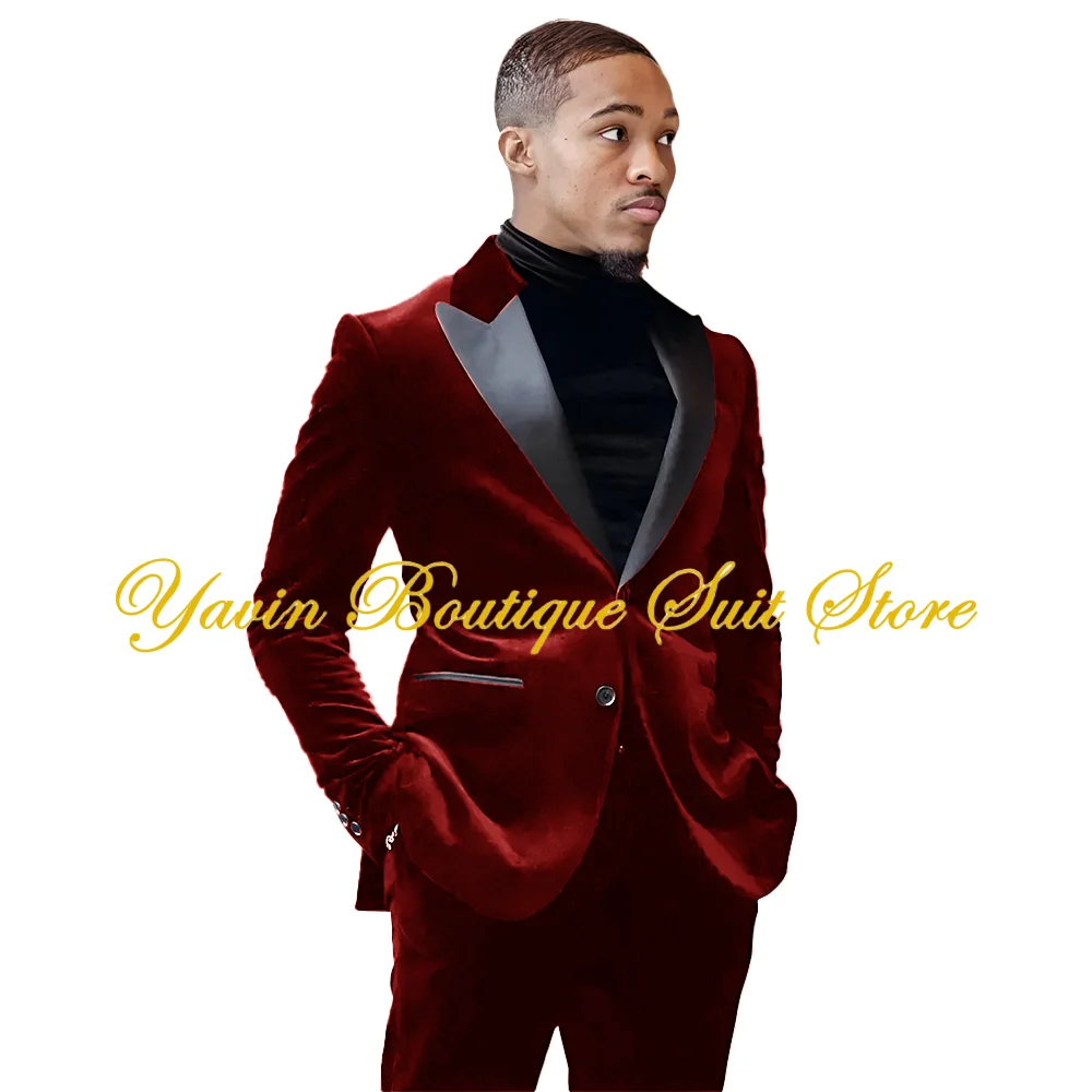 Velvet Men Suit Formal Slim Fit Men's Blazer Wedding Groom Tuxedo Fashion Outfit Jacket Pants 2 Pieces Set
Velvet Men Suit Formal Slim Fit Men's Blazer Wedding Groom Tuxedo Fashion Outfit Jacket Pants 2 Pieces Set