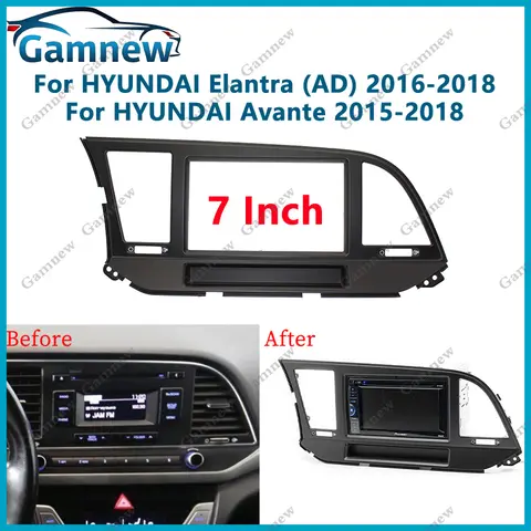 7 inch 2DIN Car Fascia Radio Panel For Hyundai Elantra (AD) Avante 2016-2018 Frame Kit Install Facia Face Plate