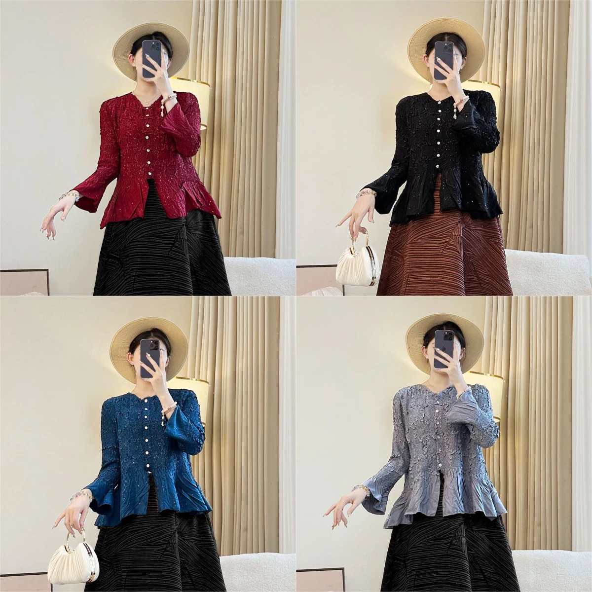 Miyake Pleated 2025 Autumn New Shirt Women's Fashion Sequin Elegant Shirt Temperament Versatile Slimming Pleated Jacket Pleated
Miyake Pleated 2025 Autumn New Shirt Women's Fashion Sequin Elegant Shirt Temperament Versatile Slimming Pleated Jacket Pleated