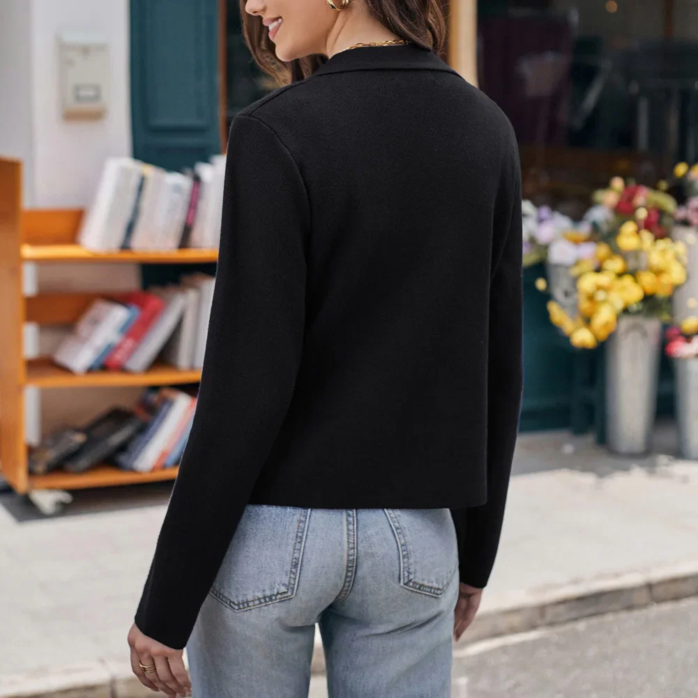 GK Women Knit Jacket Notch Lapel Cardigan Long Sleeve V-Neck One-Button Sweater Spring Autumn Female Ropa De Mujer
GK Women Knit Jacket Notch Lapel Cardigan Long Sleeve V-Neck One-Button Sweater Spring Autumn Female Ropa De Mujer