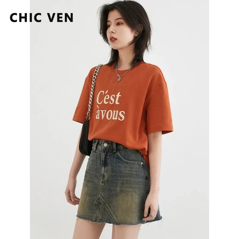Модные женские футболки CHIC VEN: Новинка, свободный крой, круглый вырез, контрастная вышивка букв, короткий рукав, топы для женщин, весна-лето 2026
Модные женские футболки CHIC VEN: Новинка, свободный крой, круглый вырез, контрастная вышивка букв, короткий рукав, топы для женщин, весна-лето 2026