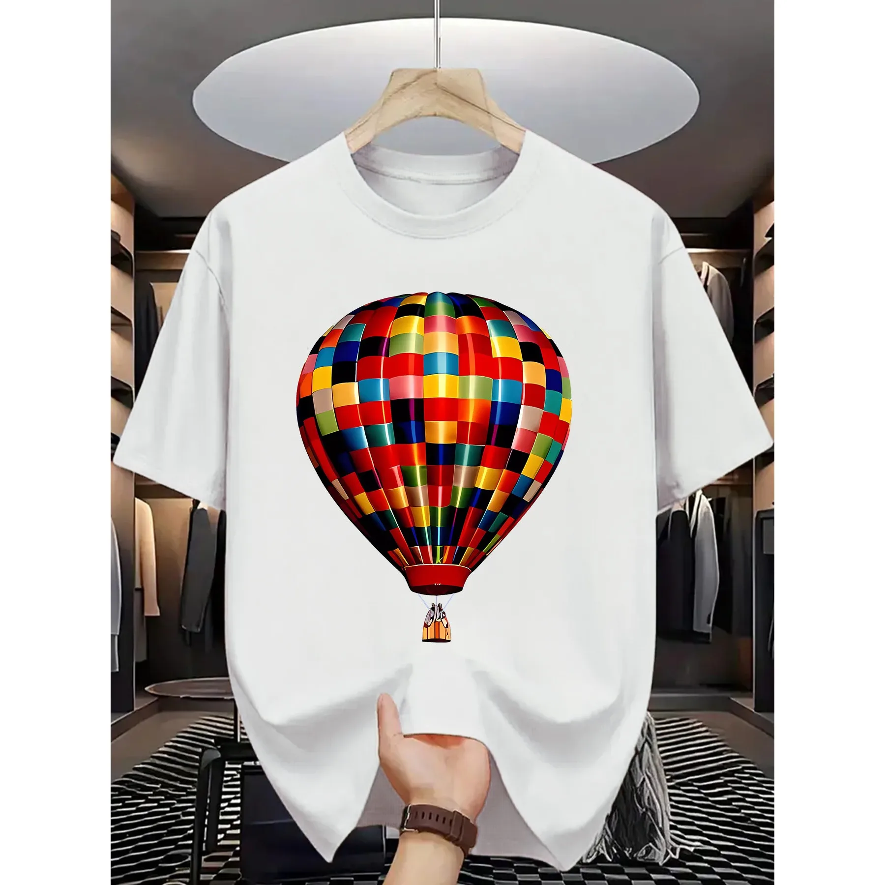 Colorful Hot Air Balloon Print Men's Graphic Tee Cotton Crew Neck Casual Daily T-Shirt
Colorful Hot Air Balloon Print Men's Graphic Tee Cotton Crew Neck Casual Daily T-Shirt