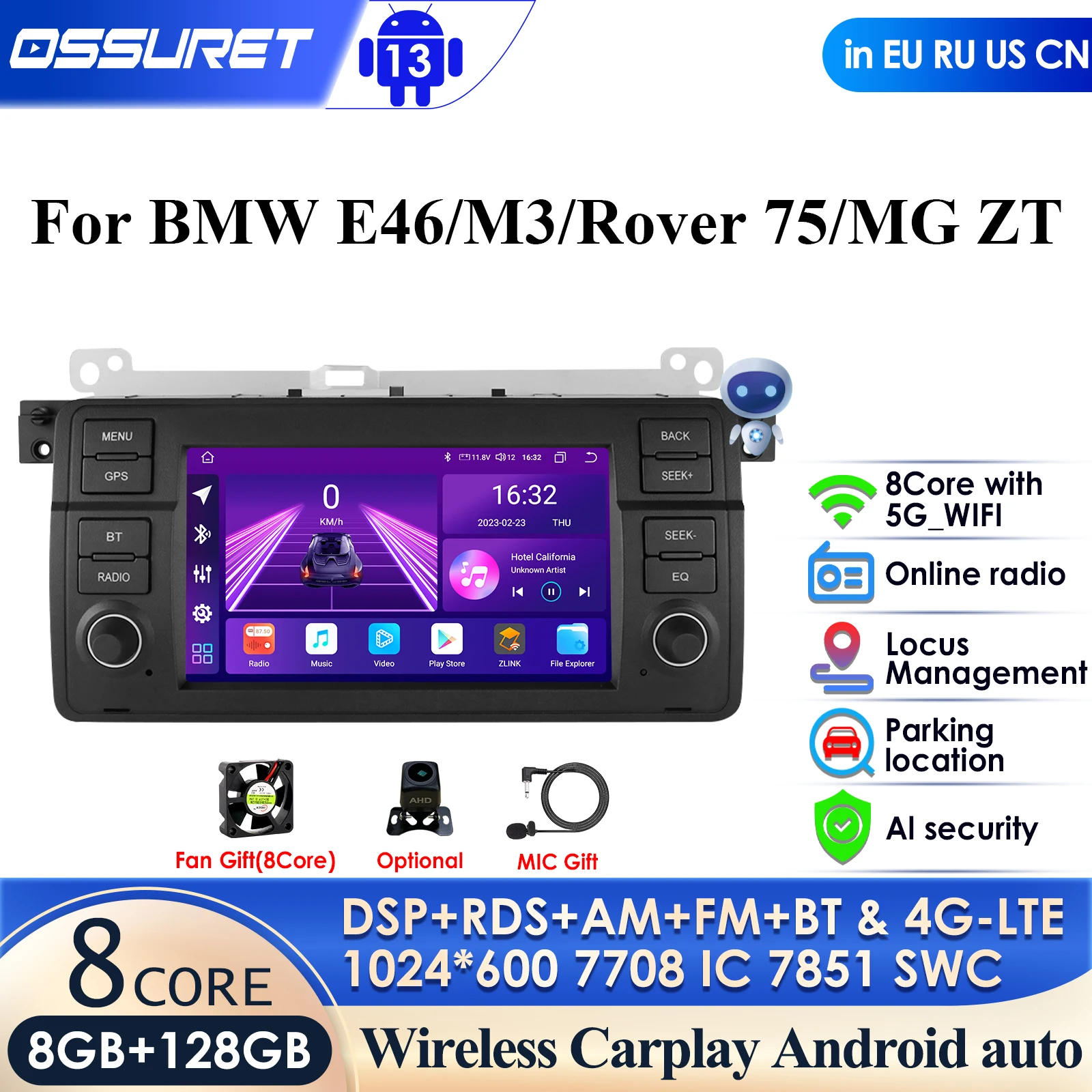 Carplay Android 12 AutoRadio Car Multimedia Player Stereo for BMW 3 Series E46 M3 318 320 325 330 335 1998 - 2005 GPS Navigation
Carplay Android 12 AutoRadio Car Multimedia Player Stereo for BMW 3 Series E46 M3 318 320 325 330 335 1998 - 2005 GPS Navigation