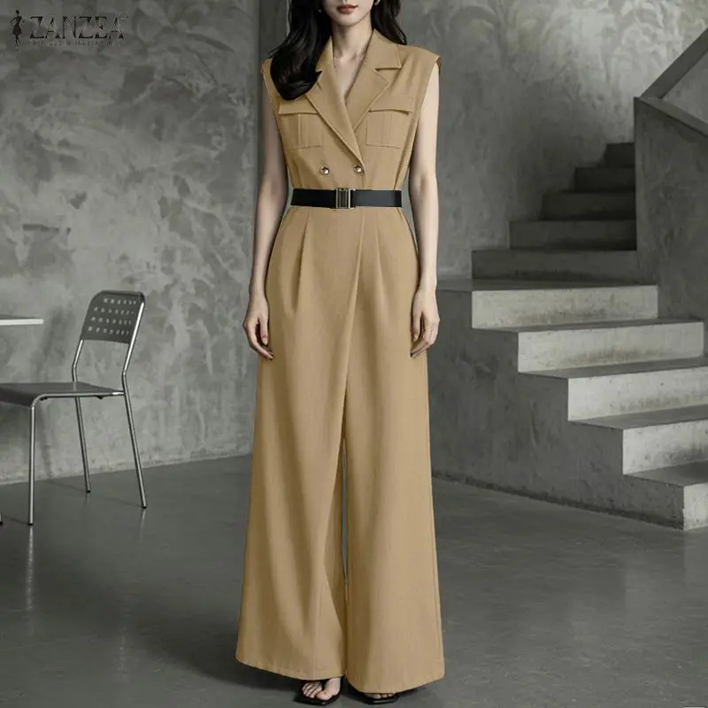 ZANZEA Summer Sleeveless Women Jumpsuits Solid Elegant Wide Leg Pants Oversize OL Party Overalls Playsuits Streetwear No Belt
ZANZEA Summer Sleeveless Women Jumpsuits Solid Elegant Wide Leg Pants Oversize OL Party Overalls Playsuits Streetwear No Belt