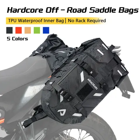 Motorcycle Saddle Bags Waterproof Side Luggage Bags 40L Lightweight Motorcycle Side Panniers for Cross Country Riding Toolkit