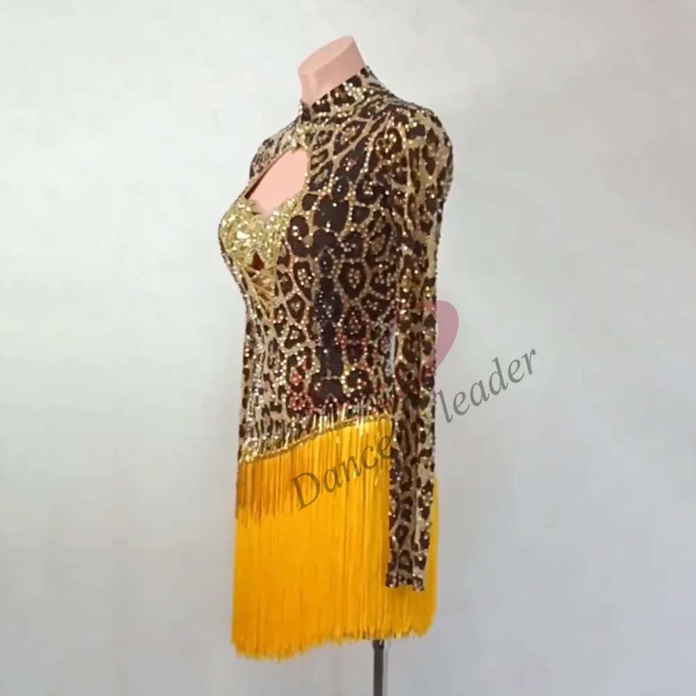 Latin Dance Competition Women's Clothing Children High-end Custom Leopard Print Open Chest ChaCha Tango Clothing Blackpool Dress
Latin Dance Competition Women's Clothing Children High-end Custom Leopard Print Open Chest ChaCha Tango Clothing Blackpool Dress
