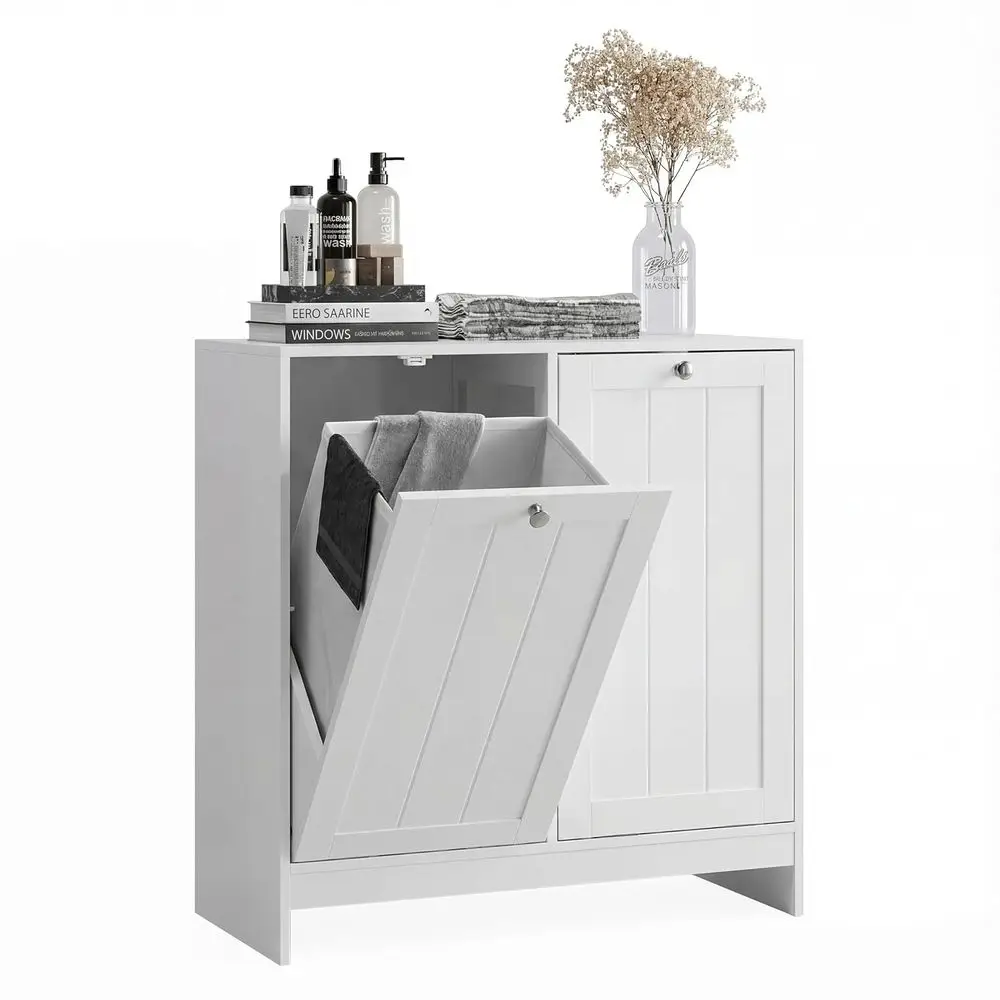 Laundry Hamper Cabinet, White, 26.8 H x 26 W x 12 D, 5.9 Gal Capacity, Wooden Construction
Laundry Hamper Cabinet, White, 26.8 H x 26 W x 12 D, 5.9 Gal Capacity, Wooden Construction