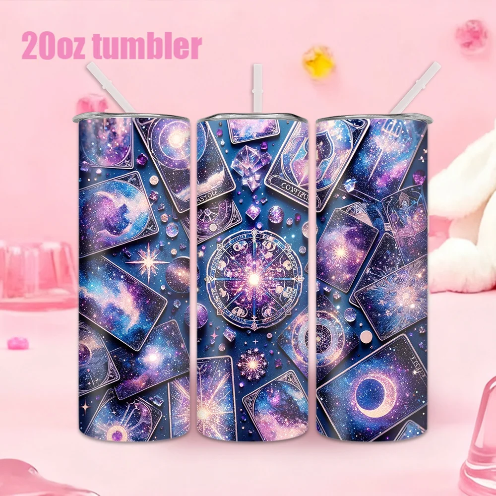1pc Stainless Steel Water Bottle/Cup with Straw — Cosmic/Astrological Card Pattern, 20oz (591ml)
1pc Stainless Steel Water Bottle/Cup with Straw — Cosmic/Astrological Card Pattern, 20oz (591ml)