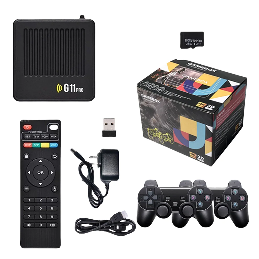 G11 Pro Retro Game Box Встроенная 10000+ Ретро-игр Ультранизкая задержка 4K HDMI-совместимый выход с беспроводным двойным геймпадом 2,4G
G11 Pro Retro Game Box Встроенная 10000+ Ретро-игр Ультранизкая задержка 4K HDMI-совместимый выход с беспроводным двойным геймпадом 2,4G