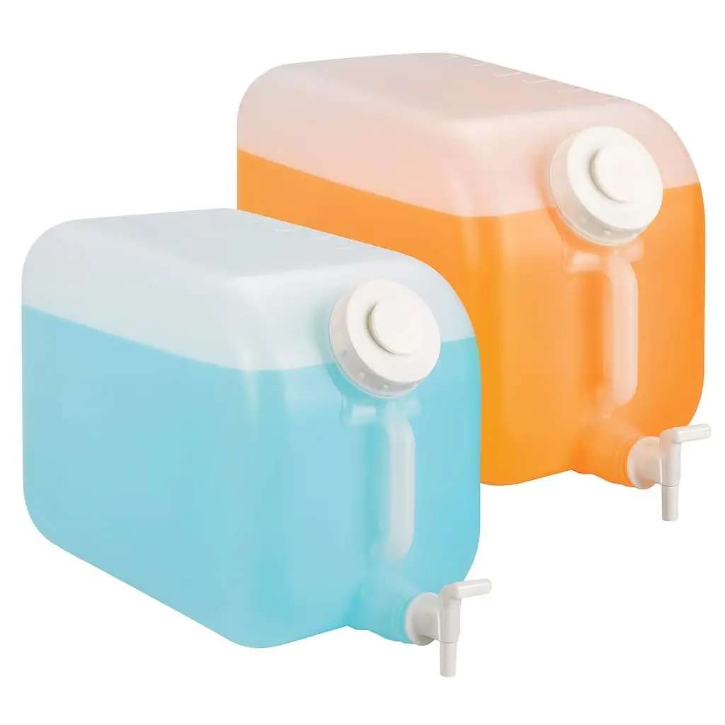 2-Pack 5 Gallon HDPE Water Dispenser with Spigot, BPA-Free, Heavy Duty, Clear with Gallon Marks
2-Pack 5 Gallon HDPE Water Dispenser with Spigot, BPA-Free, Heavy Duty, Clear with Gallon Marks