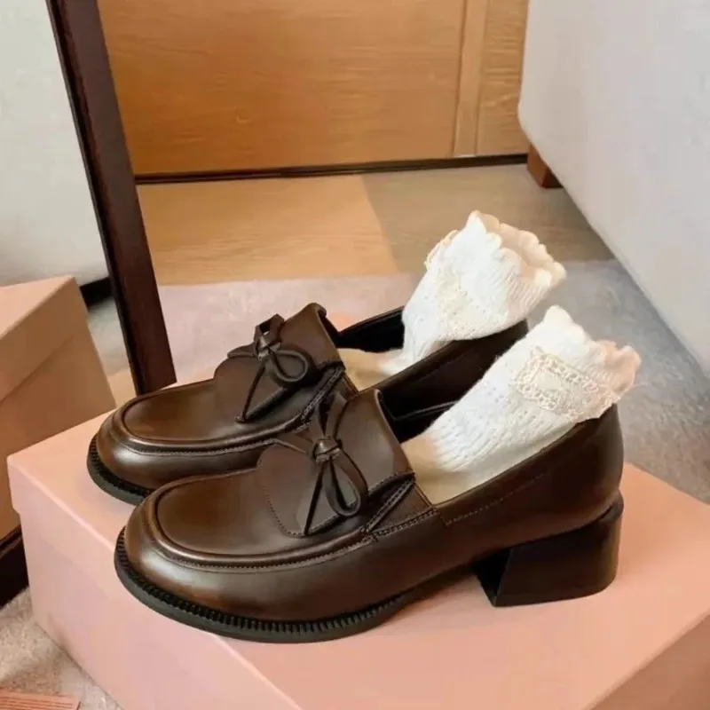 Loafer Retro Platform New Women's Bow Round Toe Deep Mouth Slip-on Super Soft Single Shoes
Loafer Retro Platform New Women's Bow Round Toe Deep Mouth Slip-on Super Soft Single Shoes