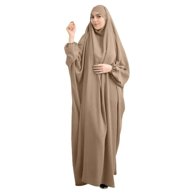 Женская мусульманская молитвенная одежда с капюшоном, длинное платье Jilbab Abaya Khimar с полным покрытием, платье Рамадан, мусульманская одежда
Женская мусульманская молитвенная одежда с капюшоном, длинное платье Jilbab Abaya Khimar с полным покрытием, платье Рамадан, мусульманская одежда