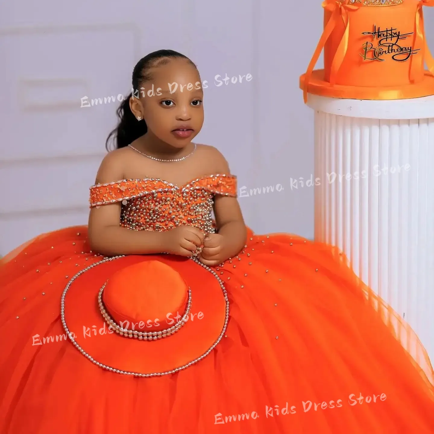 Orange Flower Girl Dress Suitable for Photos, Wedding Crystal Princess Ball Gown, Baby Girl Birthday Party Dress, Customizable
Orange Flower Girl Dress Suitable for Photos, Wedding Crystal Princess Ball Gown, Baby Girl Birthday Party Dress, Customizable