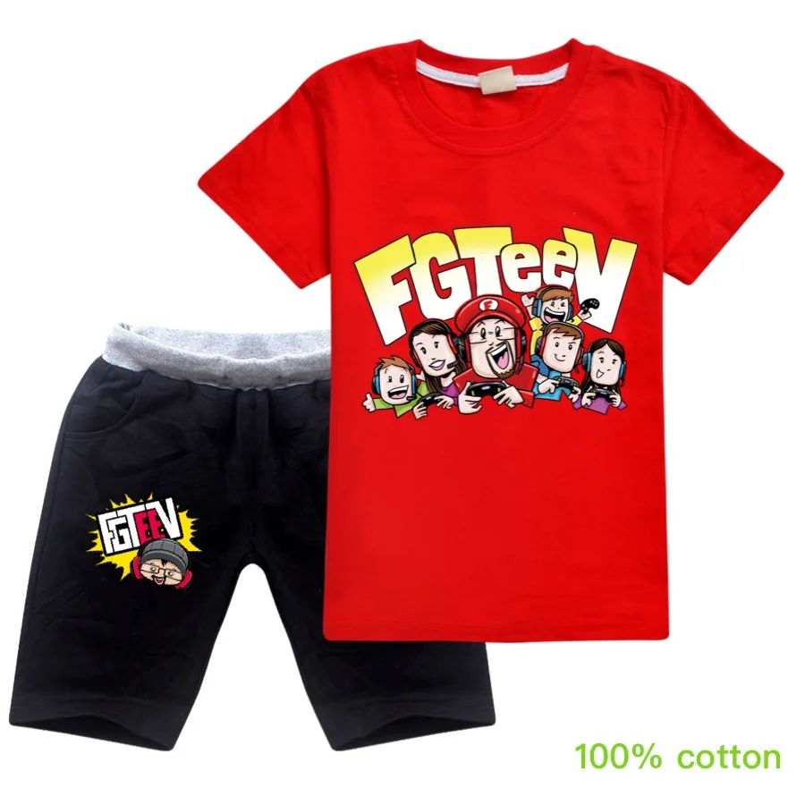 Cartoon FGTEEV T Shirt Kids Summer T-shirt + Sport Pants 2pcs Sets Children's Clothing Baby Boy Clothes Girls Outfits
Cartoon FGTEEV T Shirt Kids Summer T-shirt + Sport Pants 2pcs Sets Children's Clothing Baby Boy Clothes Girls Outfits