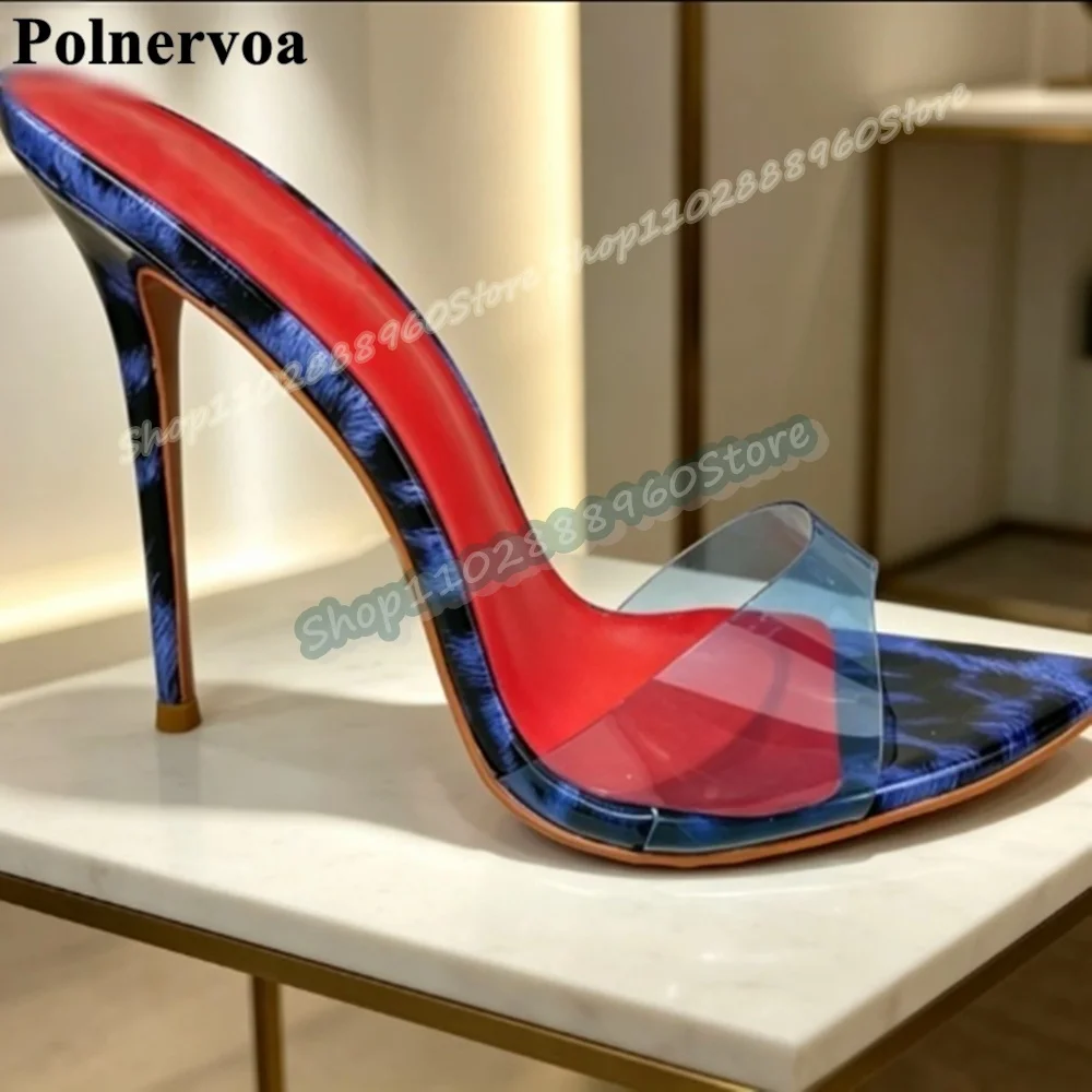 Shallow Blue Leopard Print PVC Patchwork Slippers Cut Heel Thin High Heel Shoes For Women Open Toe Casual Stylish Women Slippers
Shallow Blue Leopard Print PVC Patchwork Slippers Cut Heel Thin High Heel Shoes For Women Open Toe Casual Stylish Women Slippers