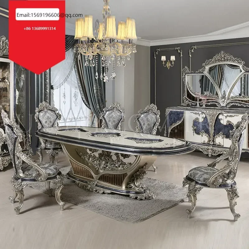 Custom European solid wood carved dining table villa large family dining side cabinet wine cabinet furniture
Custom European solid wood carved dining table villa large family dining side cabinet wine cabinet furniture