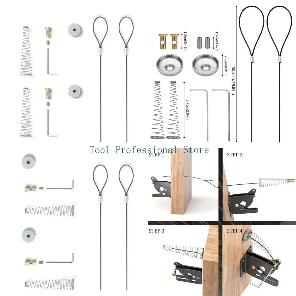 57QF 2pcs Gate Latches Cable Pull Set with Spring and Cylinders for Home Security
57QF 2pcs Gate Latches Cable Pull Set with Spring and Cylinders for Home Security