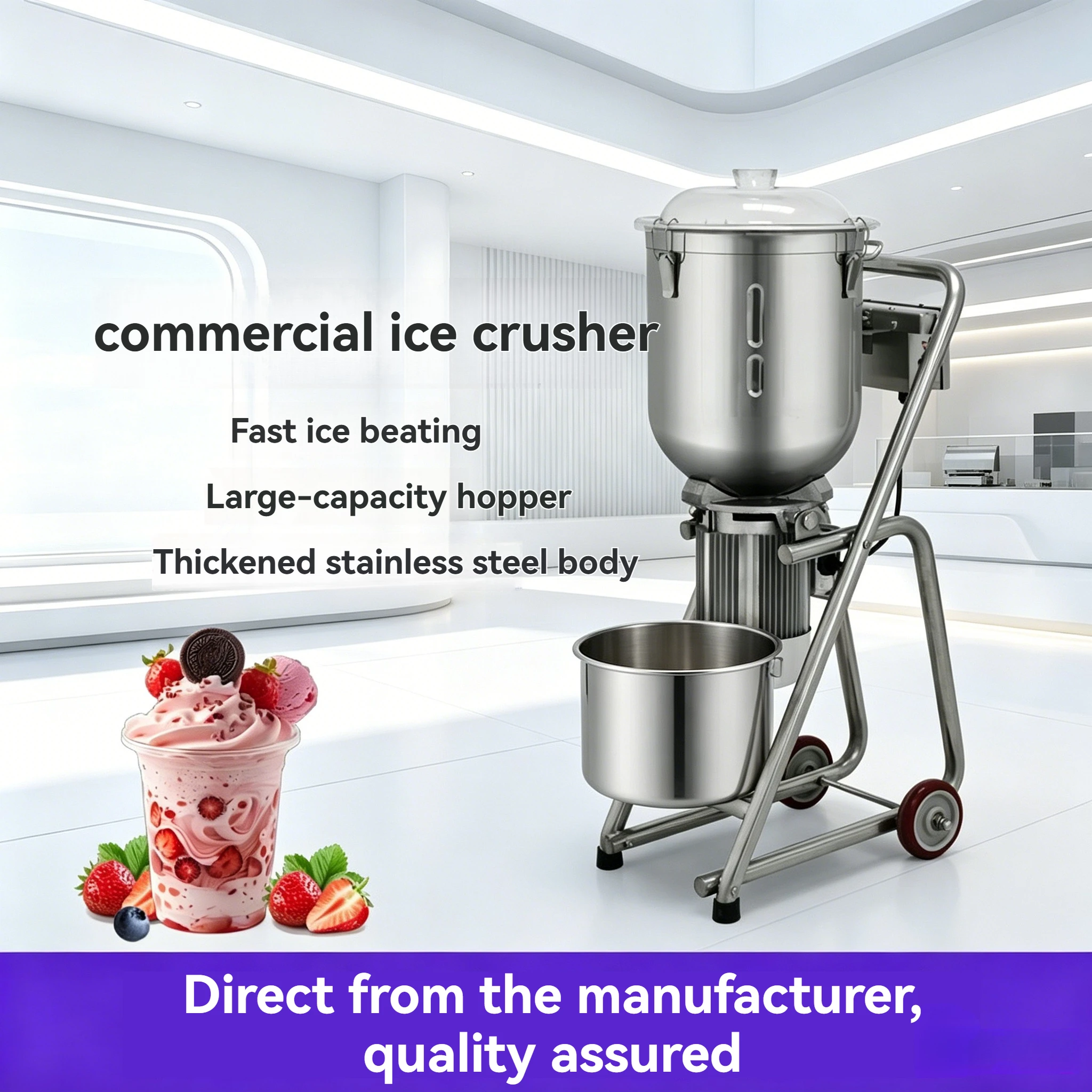 Commercial Mobile Stand Smoothie Blender High Power Milkshake Fruit Vegetable Ice Crusher Machine for Shop
Commercial Mobile Stand Smoothie Blender High Power Milkshake Fruit Vegetable Ice Crusher Machine for Shop