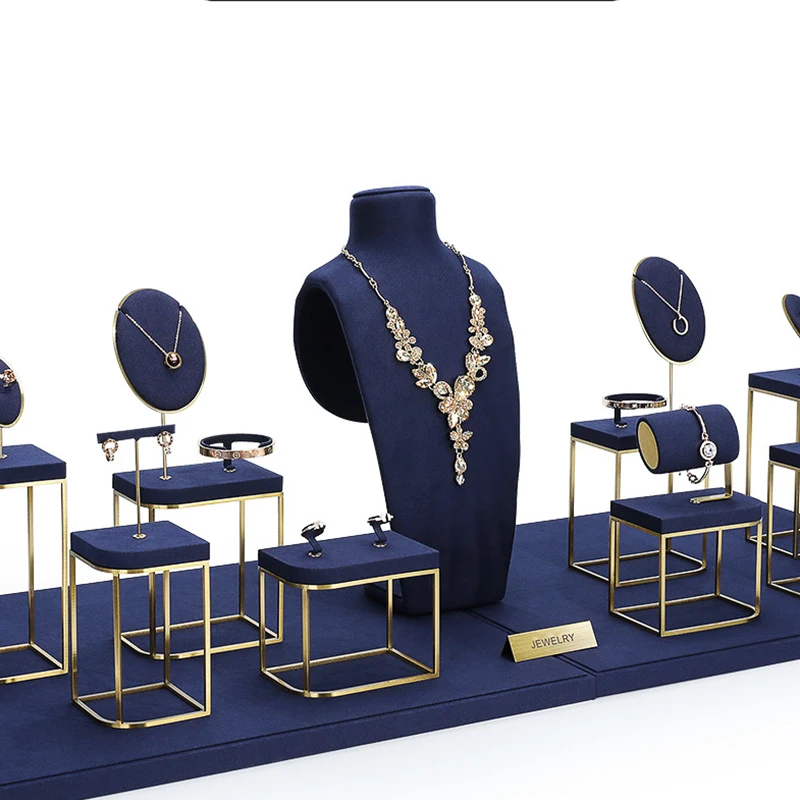 Реквизит для демонстрации ювелирных изделий, синее ожерелье из микрофибры, модель, серьги с окном, кольцо, браслет, подставка для ювелирных изделий
Реквизит для демонстрации ювелирных изделий, синее ожерелье из микрофибры, модель, серьги с окном, кольцо, браслет, подставка для ювелирных изделий