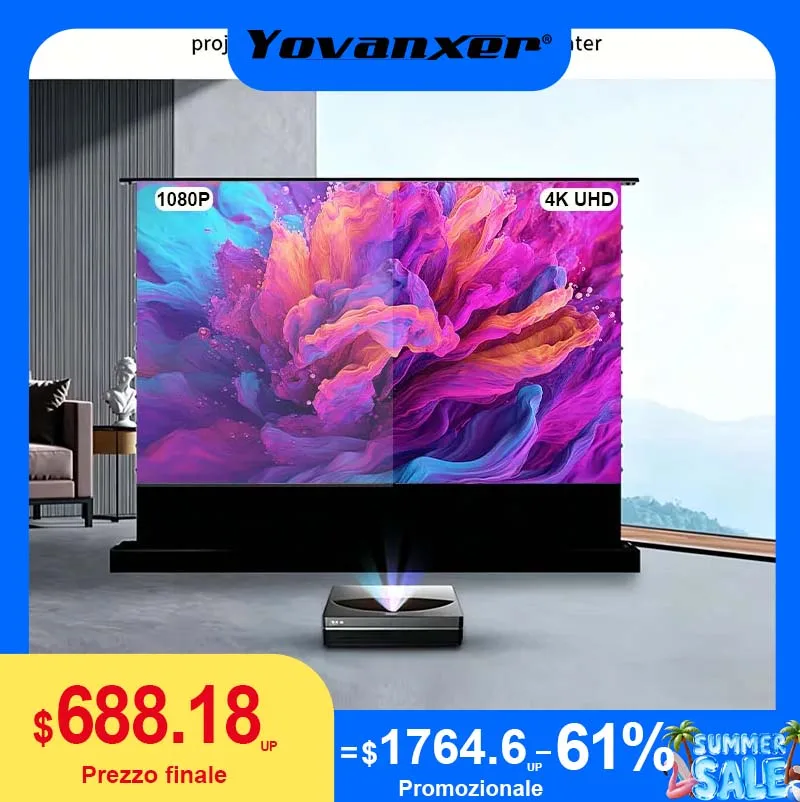 72-150" Electric Floor Rising Projector Screen, ALR 4K T-prism Projection Screen for Ultra Short Throw Laser Projector
72-150" Electric Floor Rising Projector Screen, ALR 4K T-prism Projection Screen for Ultra Short Throw Laser Projector