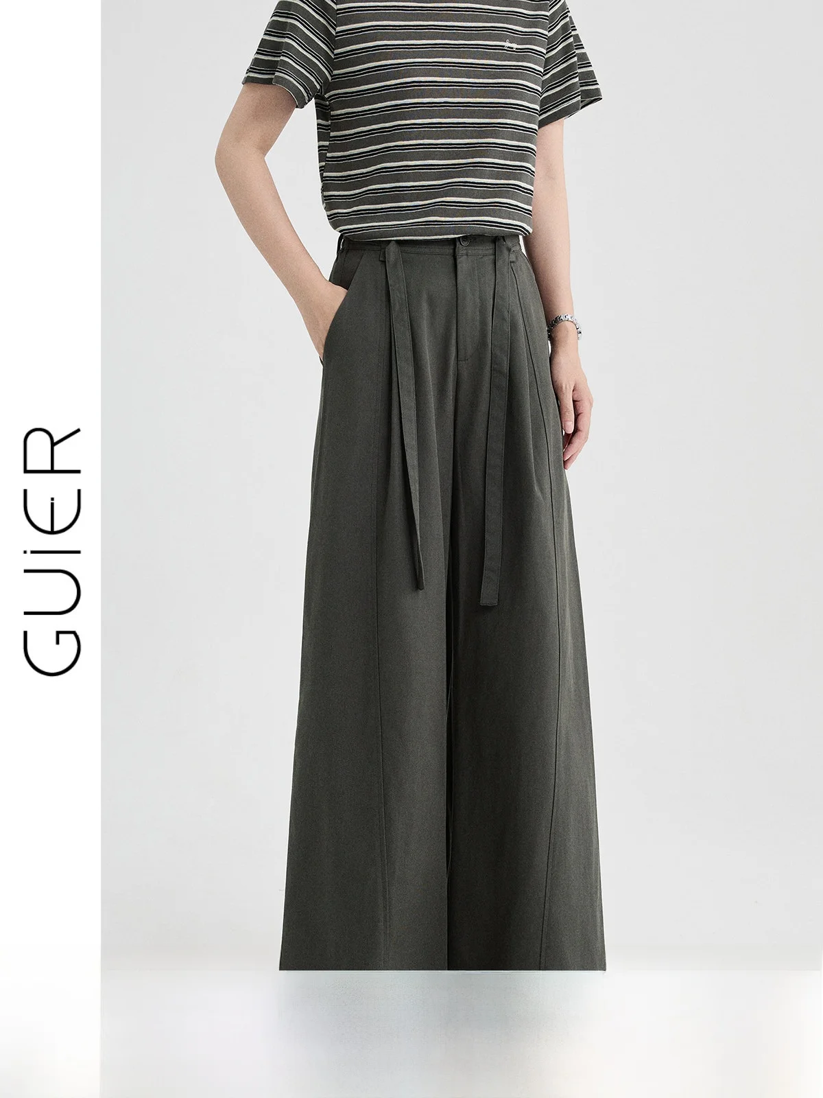 High Waist Wide Leg Casual Pants Women's Loose Fit Summer Belted Slimming Drapey Suit Pants Casual Style Pure Color Zipper
High Waist Wide Leg Casual Pants Women's Loose Fit Summer Belted Slimming Drapey Suit Pants Casual Style Pure Color Zipper