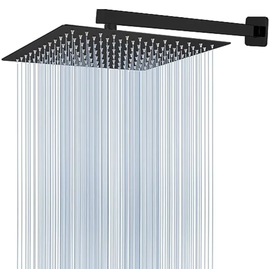 All Metal Shower Head with Extension Arm, Stainless Steel Waterfall Rainfall Showerheads, High Flow Bathroom Square Rain,Black
All Metal Shower Head with Extension Arm, Stainless Steel Waterfall Rainfall Showerheads, High Flow Bathroom Square Rain,Black