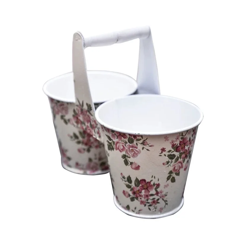 Vintage Floral Double Metal Planter with Handle, French Country Style Wall Mountable Flower Pot Holder, Rose Pattern Decorative
Vintage Floral Double Metal Planter with Handle, French Country Style Wall Mountable Flower Pot Holder, Rose Pattern Decorative