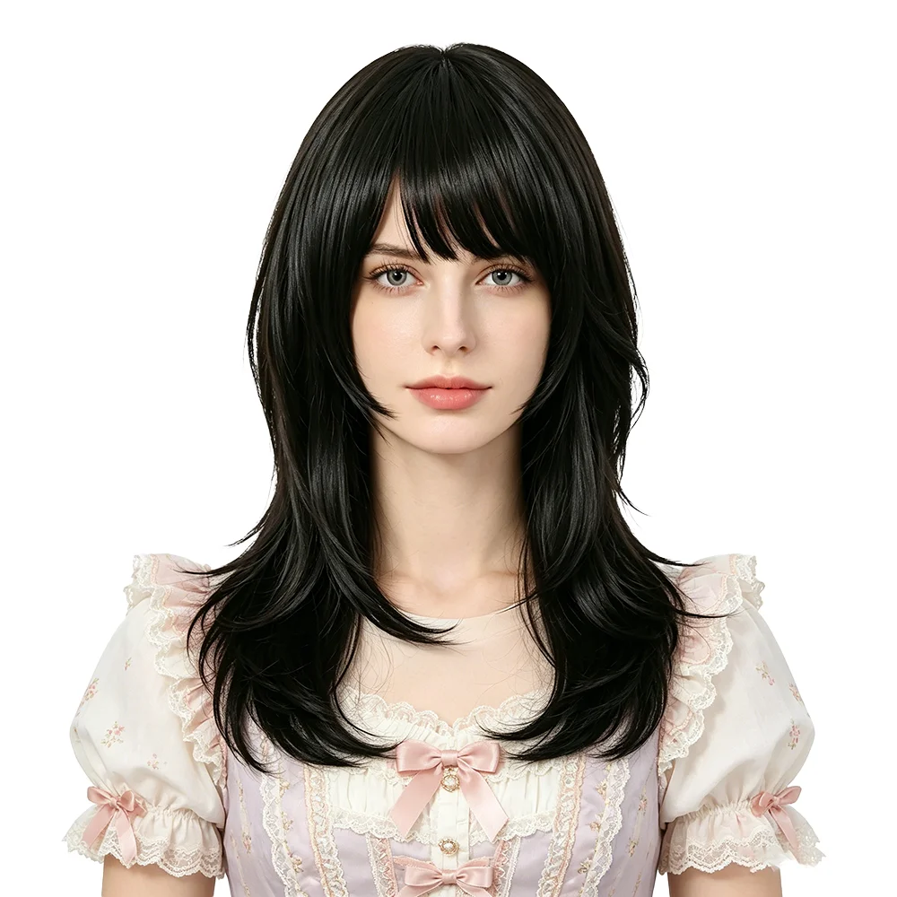 Black Wolf Cut Wig 40cm Medium Length Mullet Wig with Bangs Heat Resistant Synthetic Wig For Women Cosplay Daily Party Halloween
Black Wolf Cut Wig 40cm Medium Length Mullet Wig with Bangs Heat Resistant Synthetic Wig For Women Cosplay Daily Party Halloween