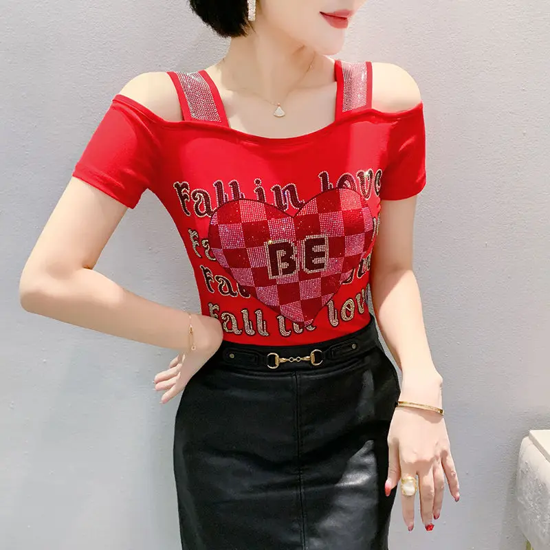 2025 Summer New Heavy Industry Diamond-inlaid Double-layer Ice Mesh Short-sleeved Off-shoulder Beautiful Back Shirt for Women
2025 Summer New Heavy Industry Diamond-inlaid Double-layer Ice Mesh Short-sleeved Off-shoulder Beautiful Back Shirt for Women