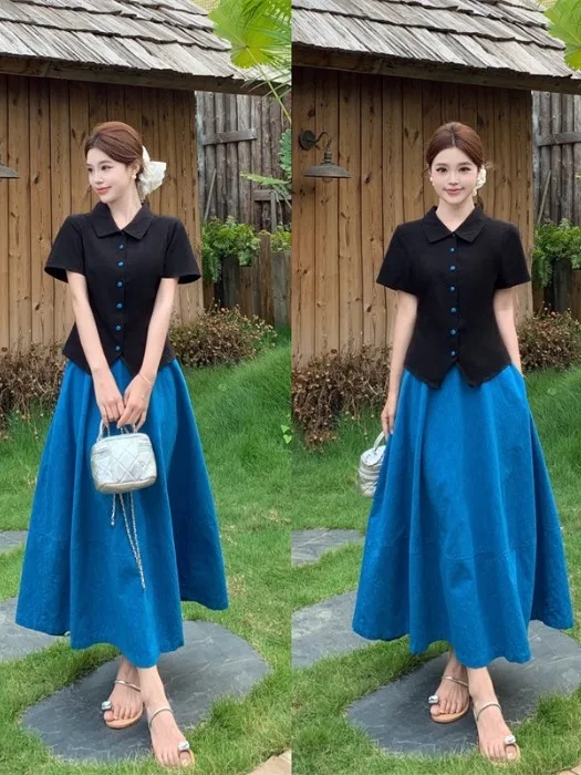plus Size 2026 Elegant Versatile Shirt Collar Embroidered Patterned Skirt Slimming Two Piece Set Women Casual Summer Thin
plus Size 2026 Elegant Versatile Shirt Collar Embroidered Patterned Skirt Slimming Two Piece Set Women Casual Summer Thin