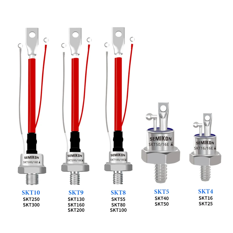SKT55 SKT80 SKT100 SKT130 SKT160 SKT200 SKT250 SKT300 Phase Control Thyristor Stud Thyristor SCR
SKT55 SKT80 SKT100 SKT130 SKT160 SKT200 SKT250 SKT300 Phase Control Thyristor Stud Thyristor SCR