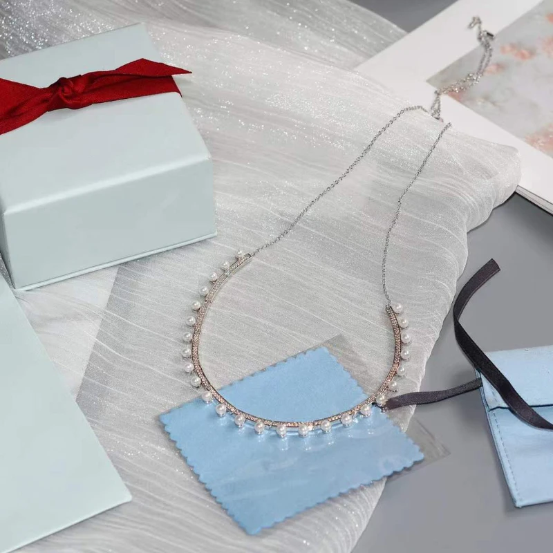 925 sterling silver ballet skirt chains choker elegant and delicate cubic zirconia pearl necklace wedding luxury branded jewelry
925 sterling silver ballet skirt chains choker elegant and delicate cubic zirconia pearl necklace wedding luxury branded jewelry