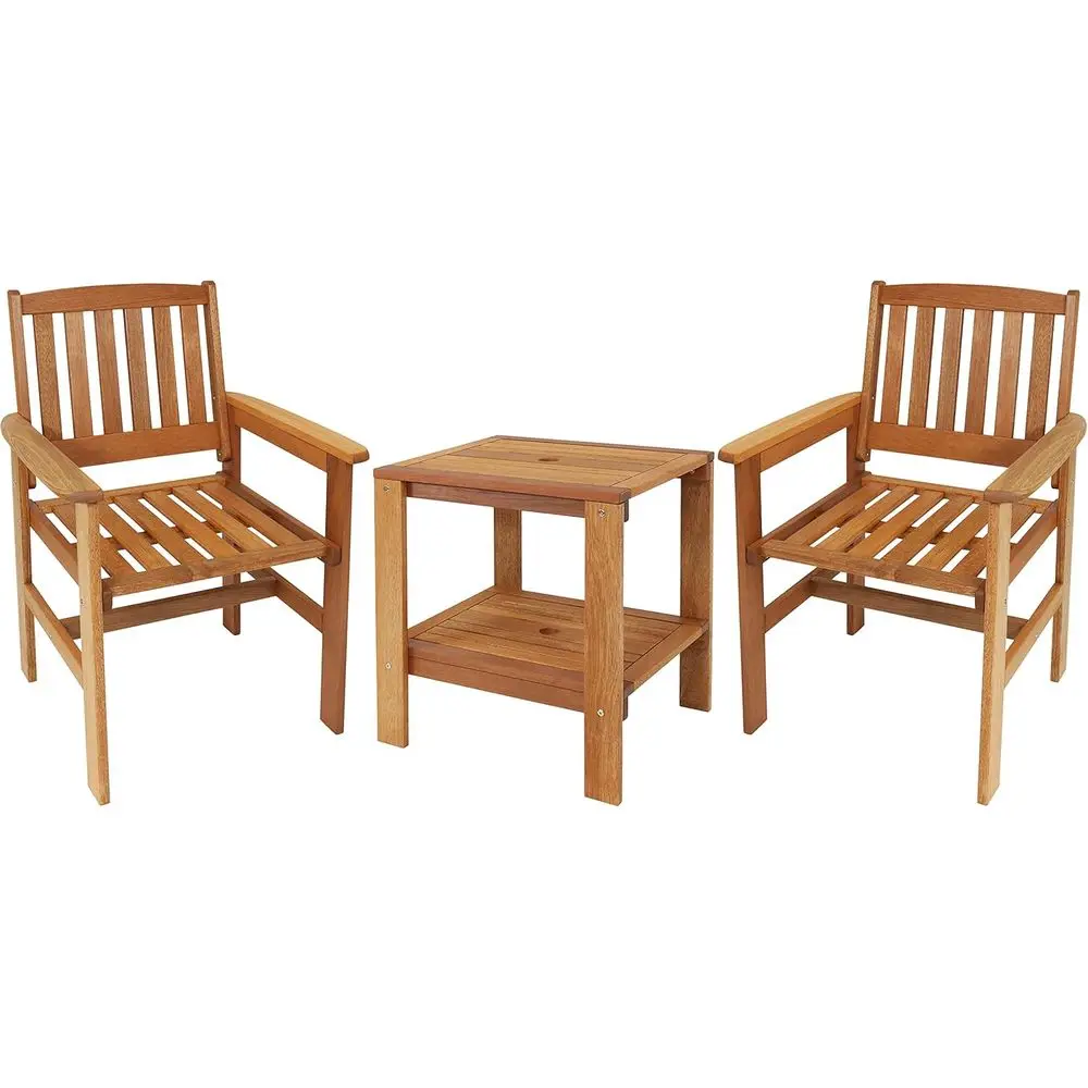 Meranti Wood 3-Piece Outdoor Patio Contion Set - 2 Chairs and 1 Table - Teak Oil inish
Meranti Wood 3-Piece Outdoor Patio Contion Set - 2 Chairs and 1 Table - Teak Oil inish