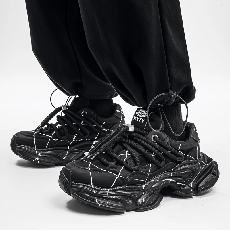 Men's Punk Breathable Women Arrival Vulcanization Shoes Lace Up Street Sneakers Niche Thick Splicing Mixed Color Sports Shoes
Men's Punk Breathable Women Arrival Vulcanization Shoes Lace Up Street Sneakers Niche Thick Splicing Mixed Color Sports Shoes