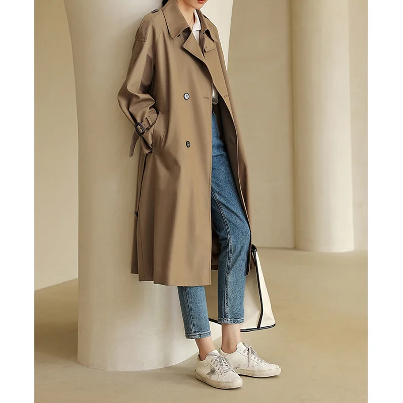 Women's Trench Coat, Mid Length, British Style, Loose, Straight, Popular Temperament, Goddess Trench, Waist Coat
Women's Trench Coat, Mid Length, British Style, Loose, Straight, Popular Temperament, Goddess Trench, Waist Coat
