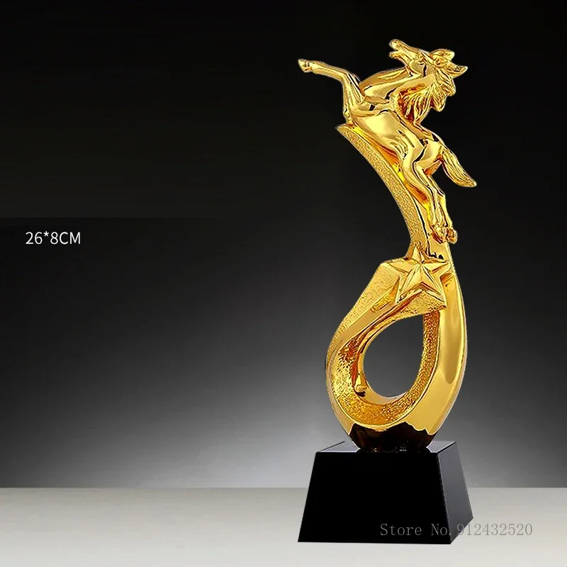 Customized Electroplate Golden Resin Horse Trophy Award Excellent Souvenir Equestrian Race Trophy Home Decoration, Creative, 1Pc
Customized Electroplate Golden Resin Horse Trophy Award Excellent Souvenir Equestrian Race Trophy Home Decoration, Creative, 1Pc