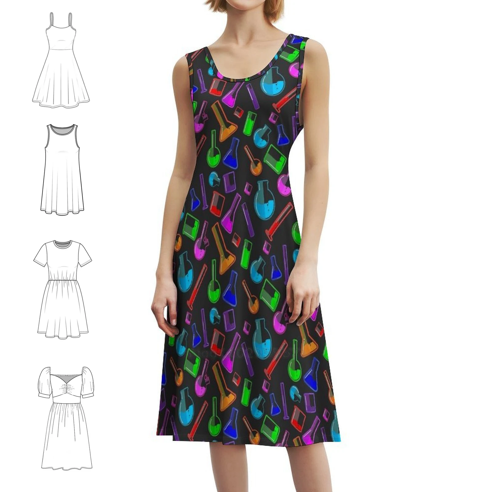 Colorful Science Pattern Sexy Vacation Dress For Women Beach Party Birthday Mini Dress Science Beaker Beakers Test Tubes Tube
Colorful Science Pattern Sexy Vacation Dress For Women Beach Party Birthday Mini Dress Science Beaker Beakers Test Tubes Tube