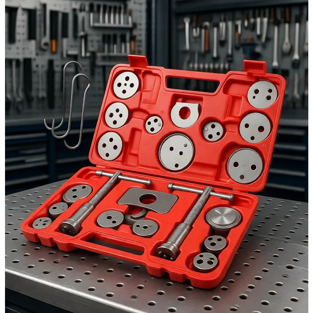 24 Piece Disc Brake Caliper Wind Back and Piston Compression Tool Set Heavy Duty Red
24 Piece Disc Brake Caliper Wind Back and Piston Compression Tool Set Heavy Duty Red
