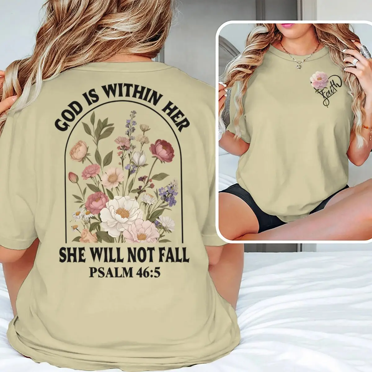 Vintage Floral Christian T-shirts Women Men "God Is Within Her She Will Not Fall" T Shirts Retro Bible Verses Casual Jesus Tees
Vintage Floral Christian T-shirts Women Men "God Is Within Her She Will Not Fall" T Shirts Retro Bible Verses Casual Jesus Tees