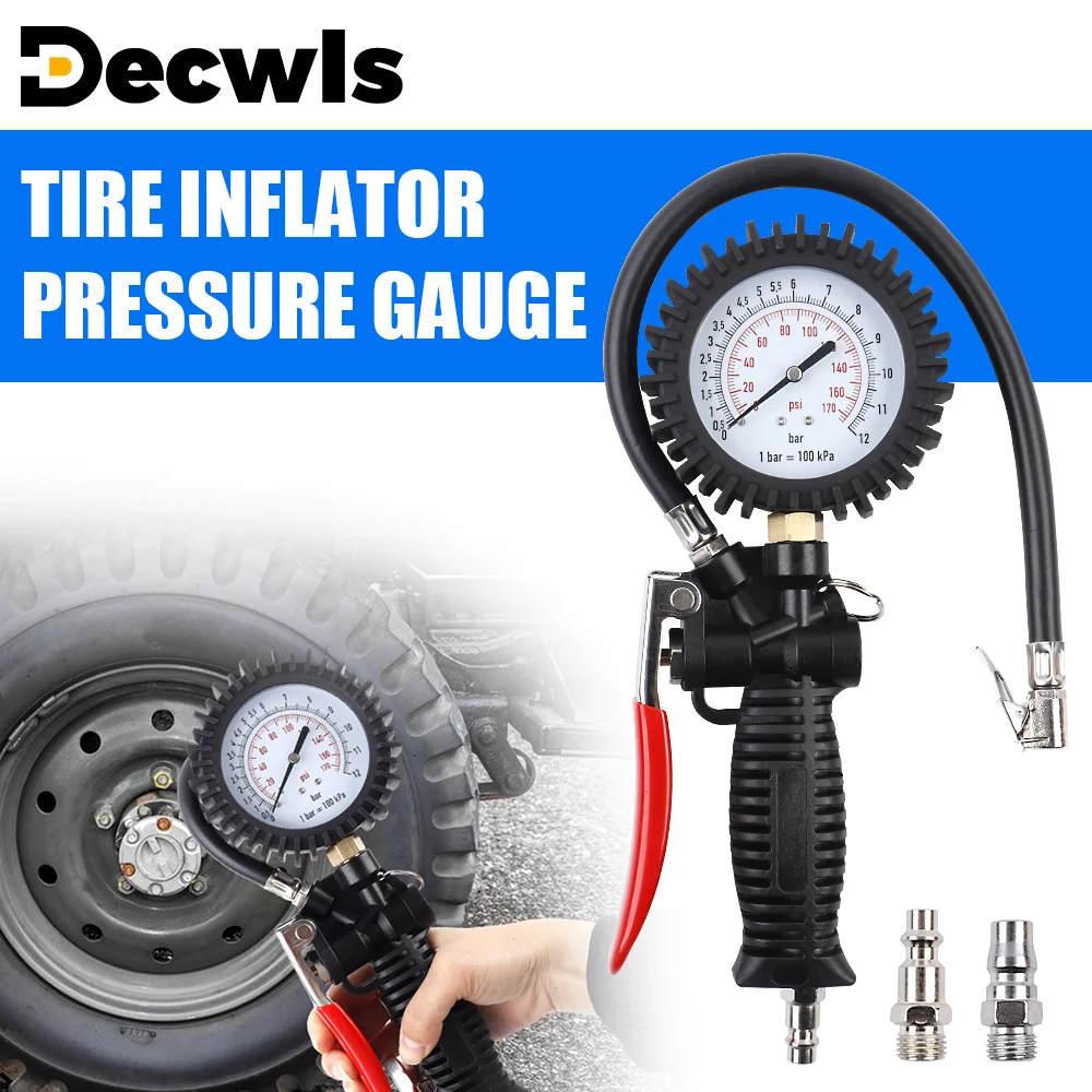 170PSI Tire Pressure Gun, Anti-Vibration Pressure Gauge, Large Dial, Detachable US/EU/JP Interface, Industrial Tire Pressure Gun
170PSI Tire Pressure Gun, Anti-Vibration Pressure Gauge, Large Dial, Detachable US/EU/JP Interface, Industrial Tire Pressure Gun