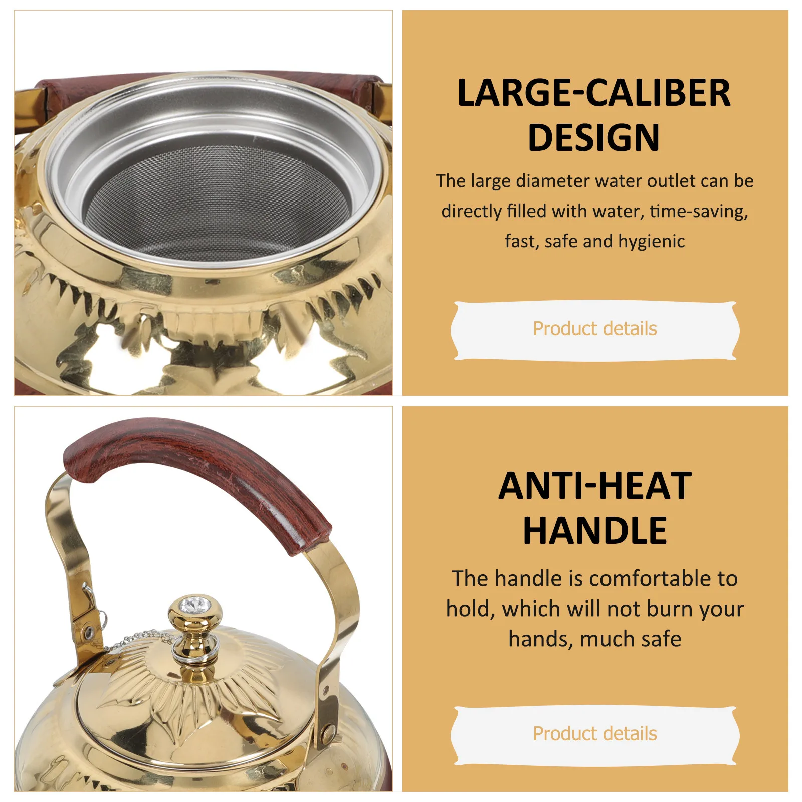 Stainless Steel Kettle Large Capacity Water Boiling Pot For Tea Coffee Stovetop Handheld Metal Teapot Portable Heating
Stainless Steel Kettle Large Capacity Water Boiling Pot For Tea Coffee Stovetop Handheld Metal Teapot Portable Heating