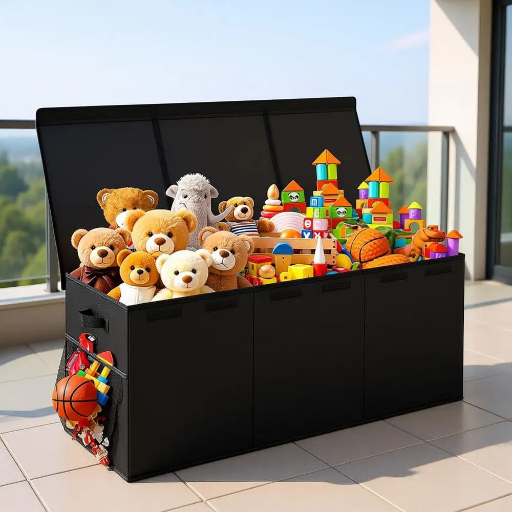 Extra Large Toy Box with Lids - Sturdy Collapsible Storage Organizer, 38x16x14, Black
Extra Large Toy Box with Lids - Sturdy Collapsible Storage Organizer, 38x16x14, Black