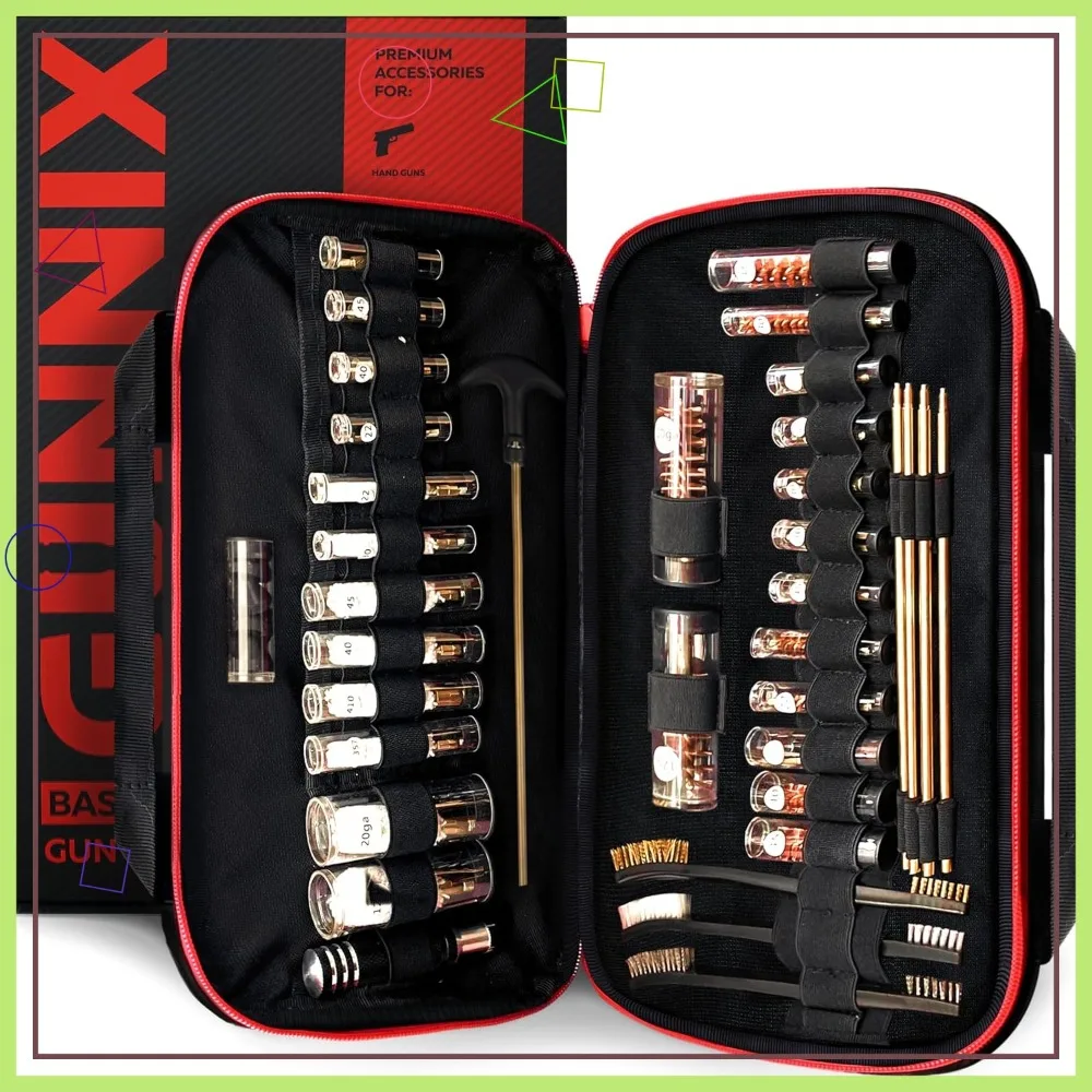 36-Piece Universal Gun Cleaning Kit for Shotgun, Handgun & Pistol - Bronze Rods, Brushes, Jags, Patches in Durable Case
36-Piece Universal Gun Cleaning Kit for Shotgun, Handgun & Pistol - Bronze Rods, Brushes, Jags, Patches in Durable Case