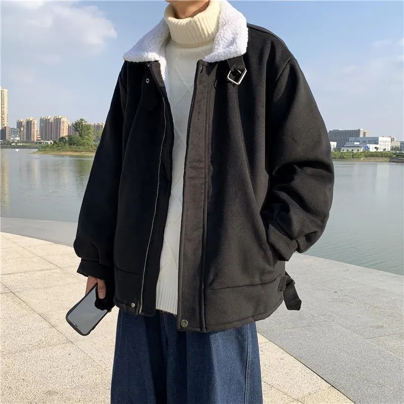 Мужская зимняя стеганая куртка в стиле Harajuku, модная, из овечьей шерсти, на молнии, однотонная, свободного кроя, повседневная, модная, хлопковая.
Мужская зимняя стеганая куртка в стиле Harajuku, модная, из овечьей шерсти, на молнии, однотонная, свободного кроя, повседневная, модная, хлопковая.