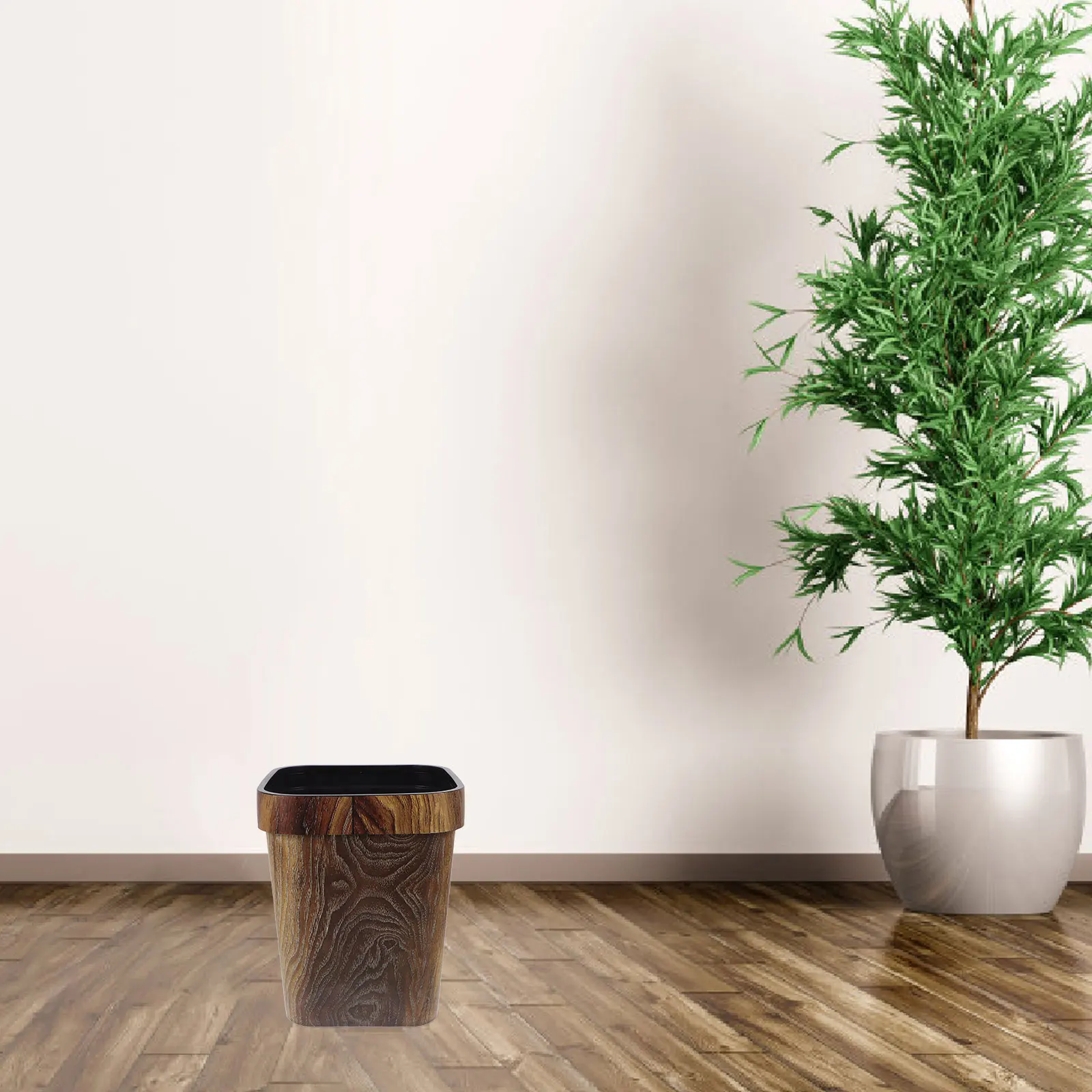 Square Faux Wood Grain Trash Can Lidless Rustic Plastic Garbage Bin for Office Bedroom Kitchen Brown Office Trash Can
Square Faux Wood Grain Trash Can Lidless Rustic Plastic Garbage Bin for Office Bedroom Kitchen Brown Office Trash Can