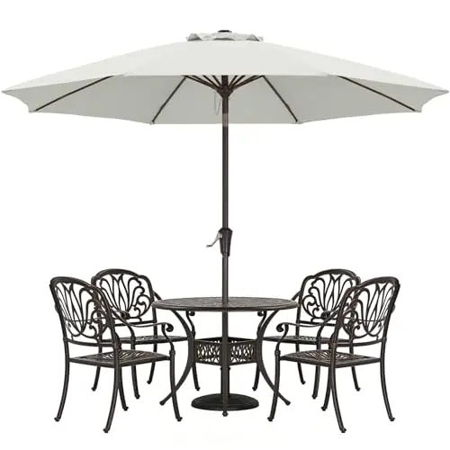 10 Ft Light Beige Outdoor Patio Umbrella Featuring Crank Lift, Push-Button Tilt, 8 Ribs, UV & Waterproof Protection For Garden,
10 Ft Light Beige Outdoor Patio Umbrella Featuring Crank Lift, Push-Button Tilt, 8 Ribs, UV & Waterproof Protection For Garden,